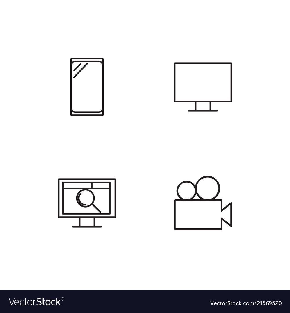 Electrical devices linear icons set simple