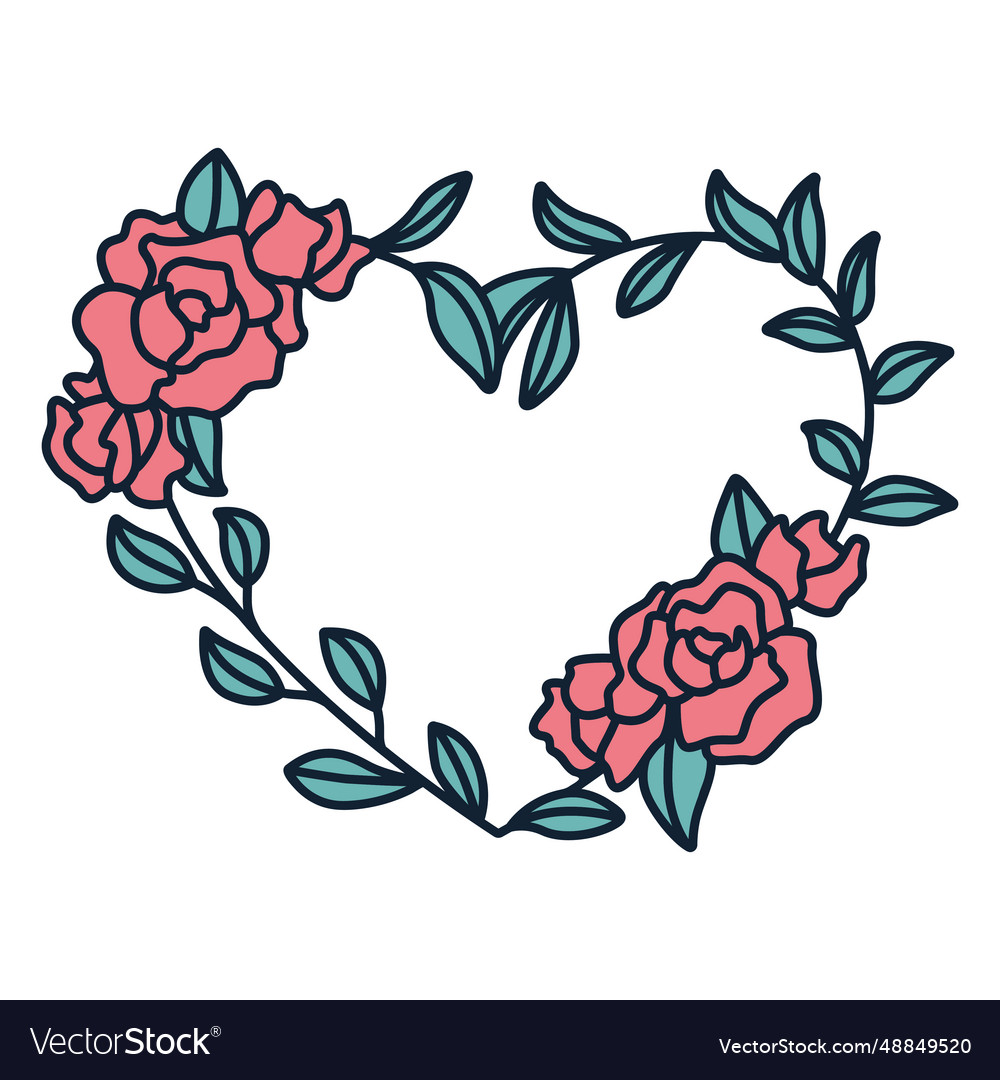 Blumenkranz Rosen Hand gezeichnet vector image Blumenkranz Rosen Hand gezeichnet