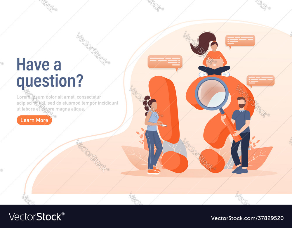 Frequently Asked Questions Page Template Vector Image