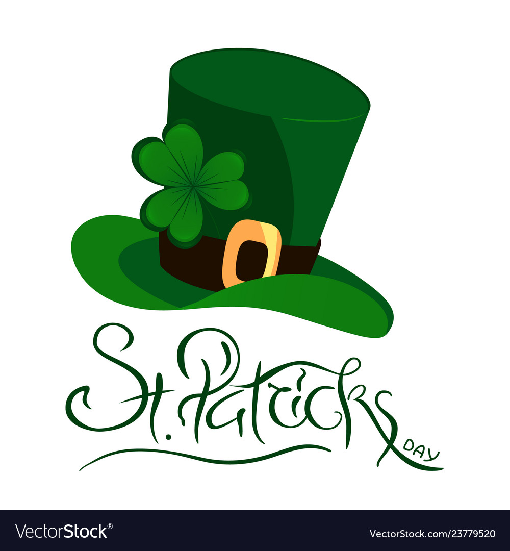 Happy st patrick s day lettering with clover