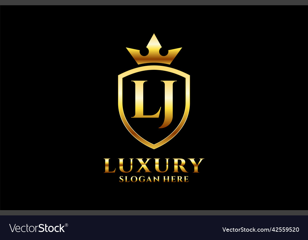 Initial lj elegant luxury monogram logo or badge Vector Image