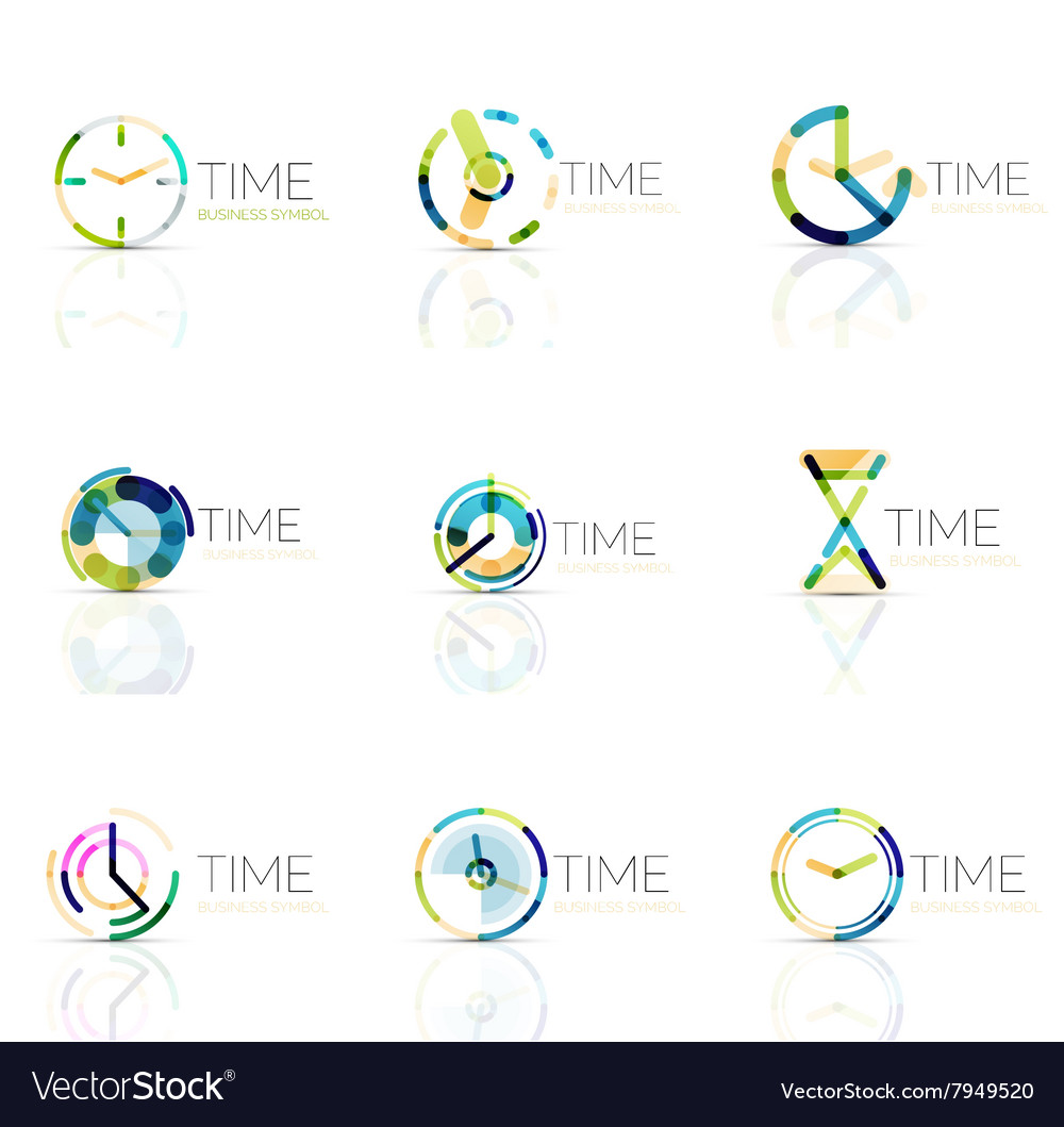 Linear time abstract logo set connected