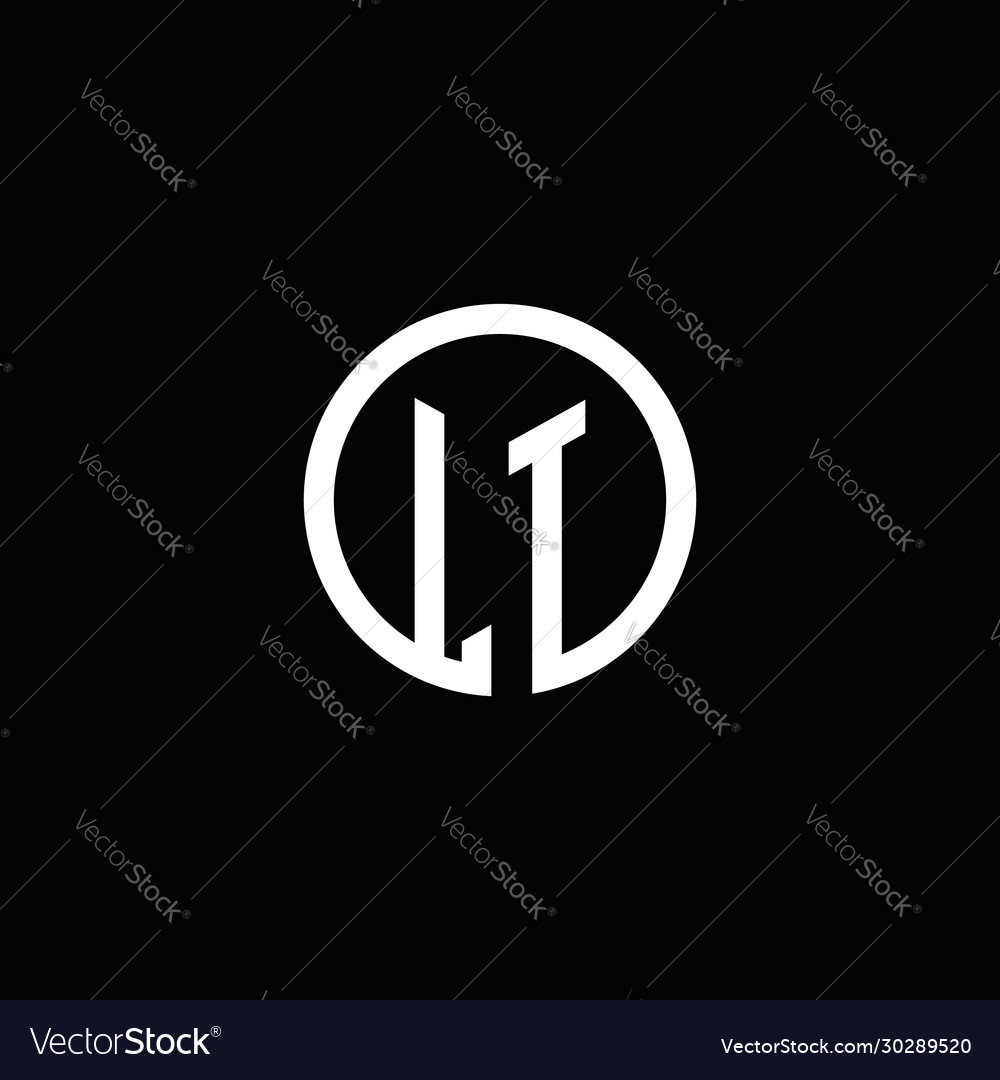Lt monogram logo isolated with a rotating circle