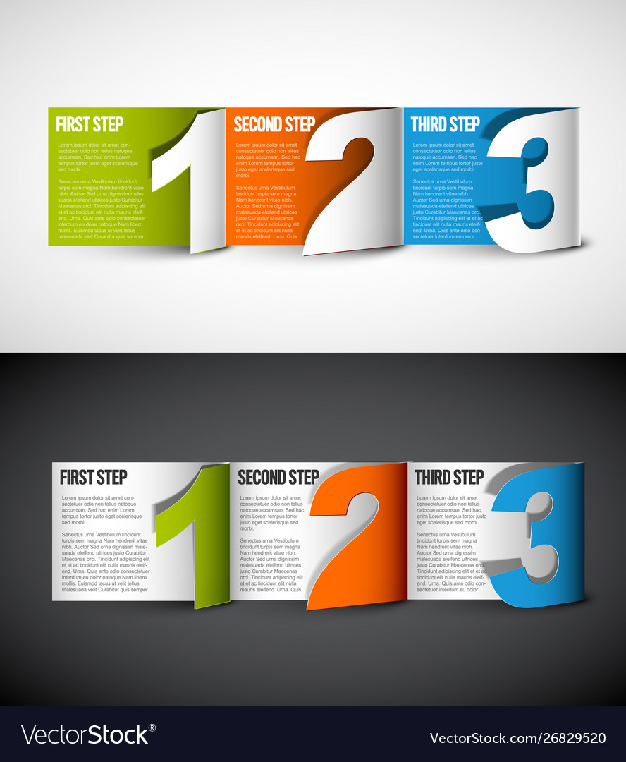 One two three - progress background vector image One two three - progress background