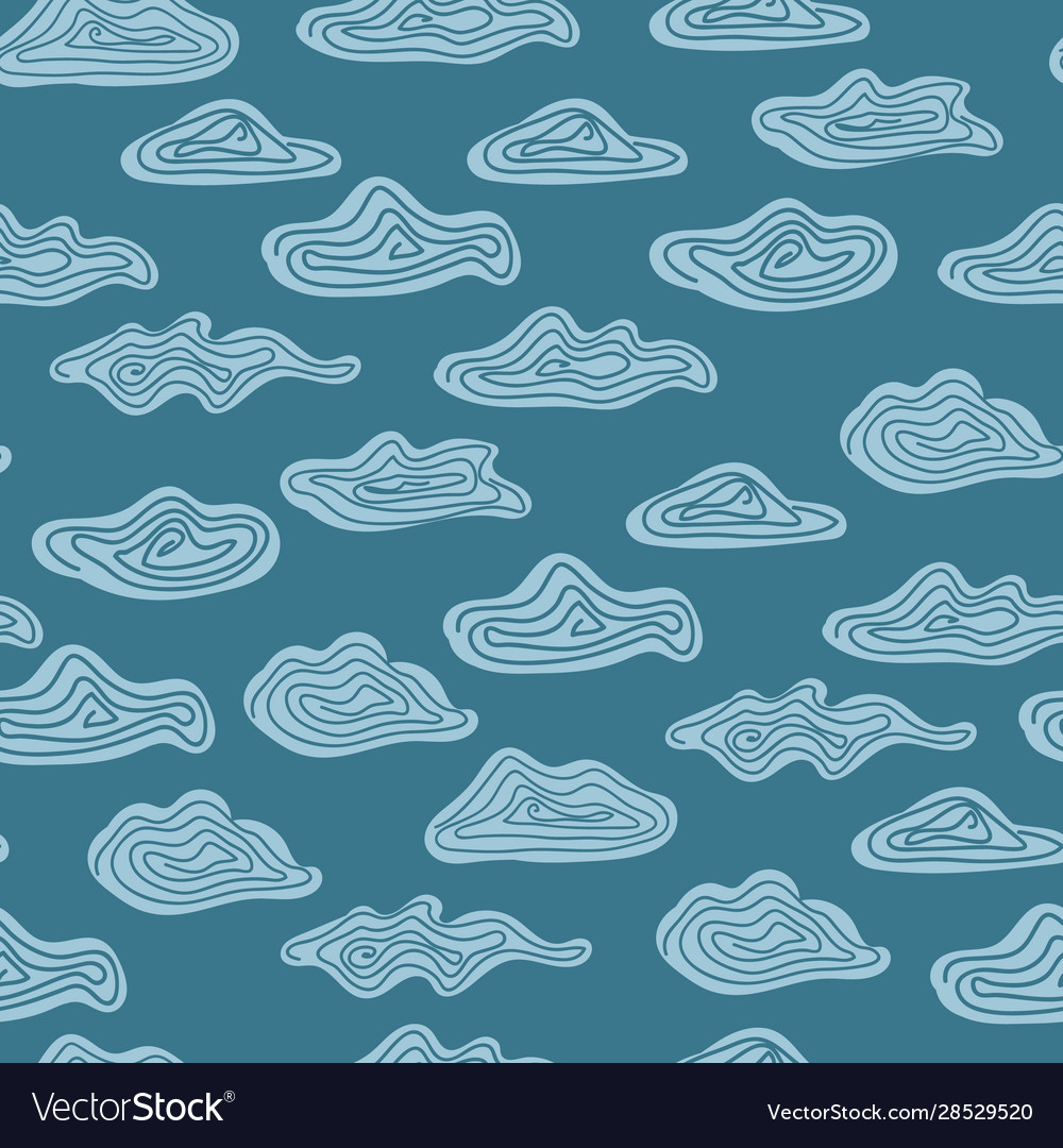 Pattern with clouds on a teal background
