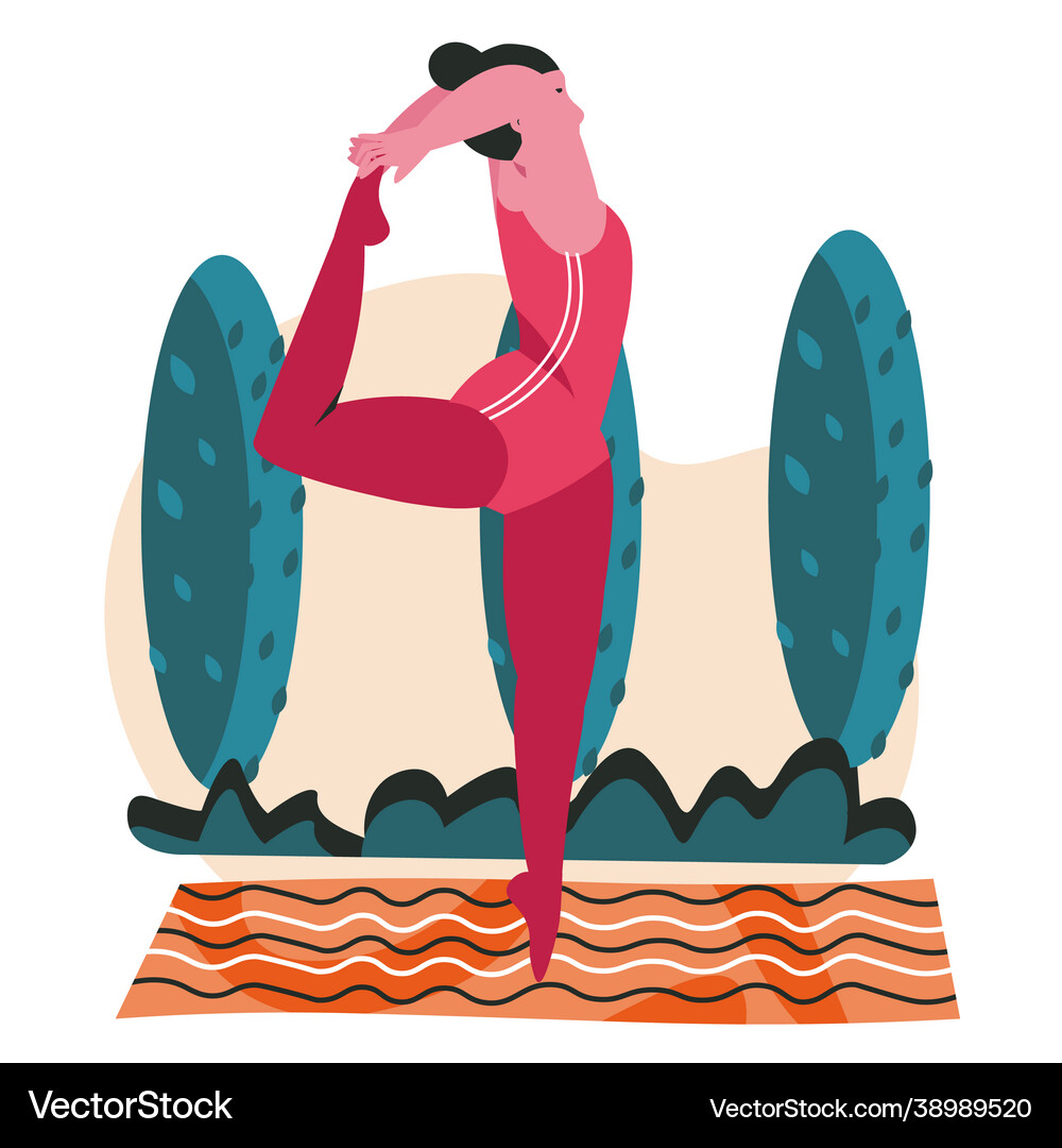 People doing yoga asanas scene concept Royalty Free Vector