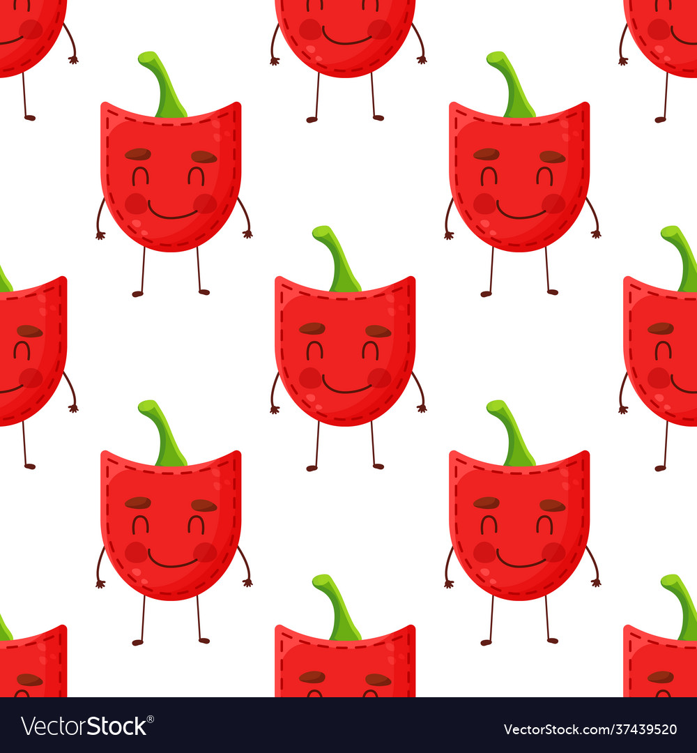 Seamless pattern paprika shaped patch pocket