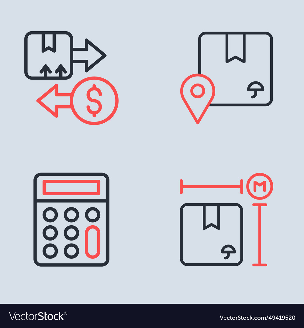 Set line location with cardboard box calculator