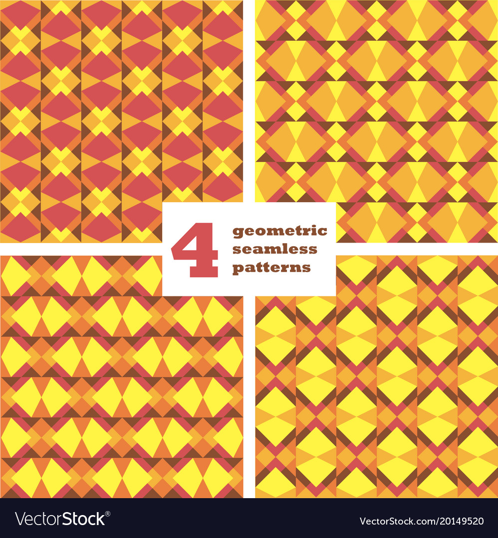 Set of geometric seamless pattern