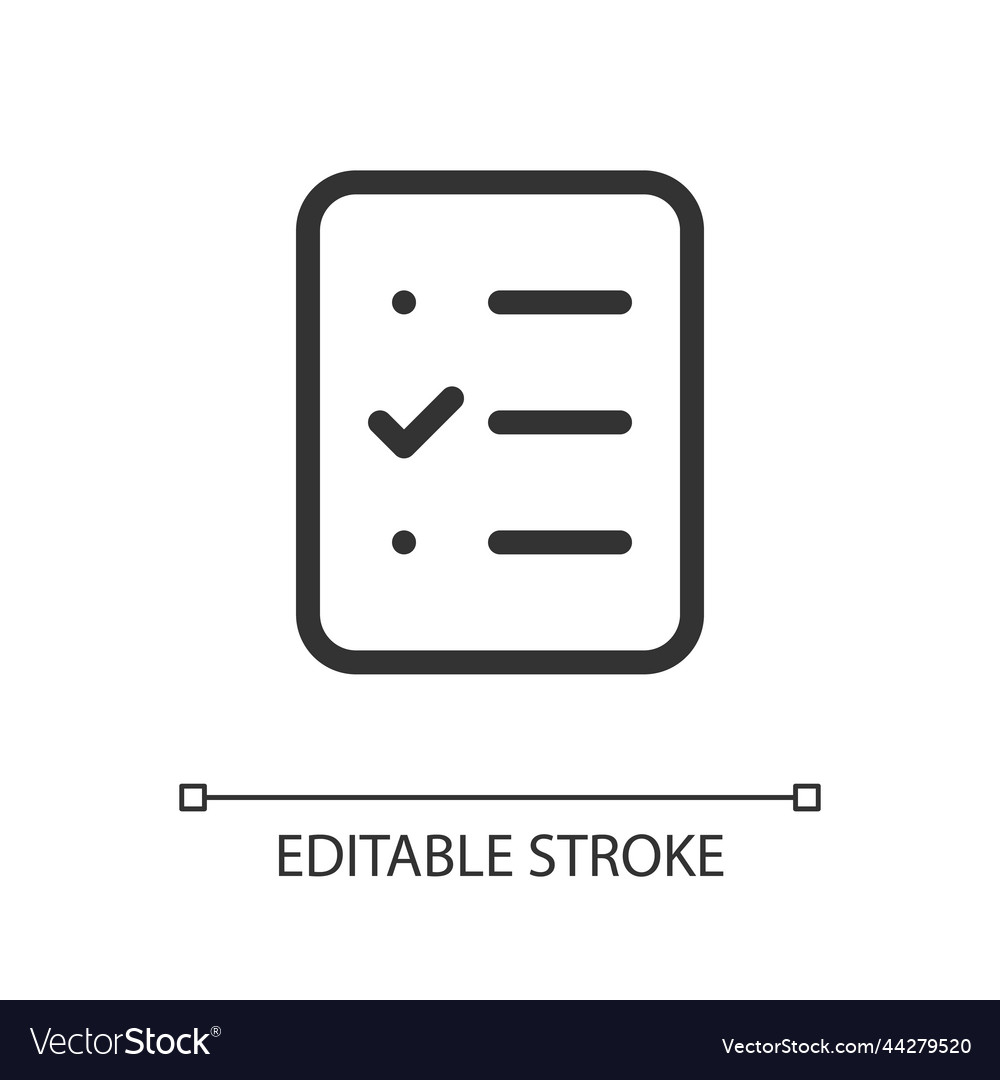 Survey pixel perfect linear ui icon vector image Survey pixel perfect linear ui icon