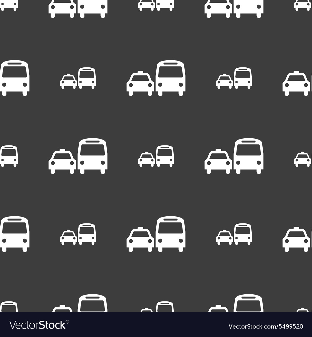 Taxi icon sign seamless pattern on a gray