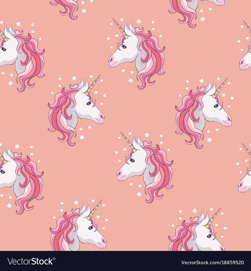 Unicorn and rainbow seamless pattern isolated