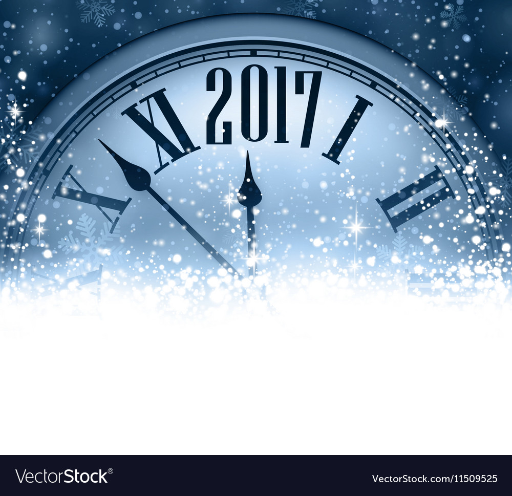 2017 new year background with clock