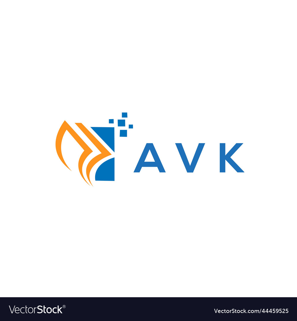 Avk credit repair accounting logo design on white