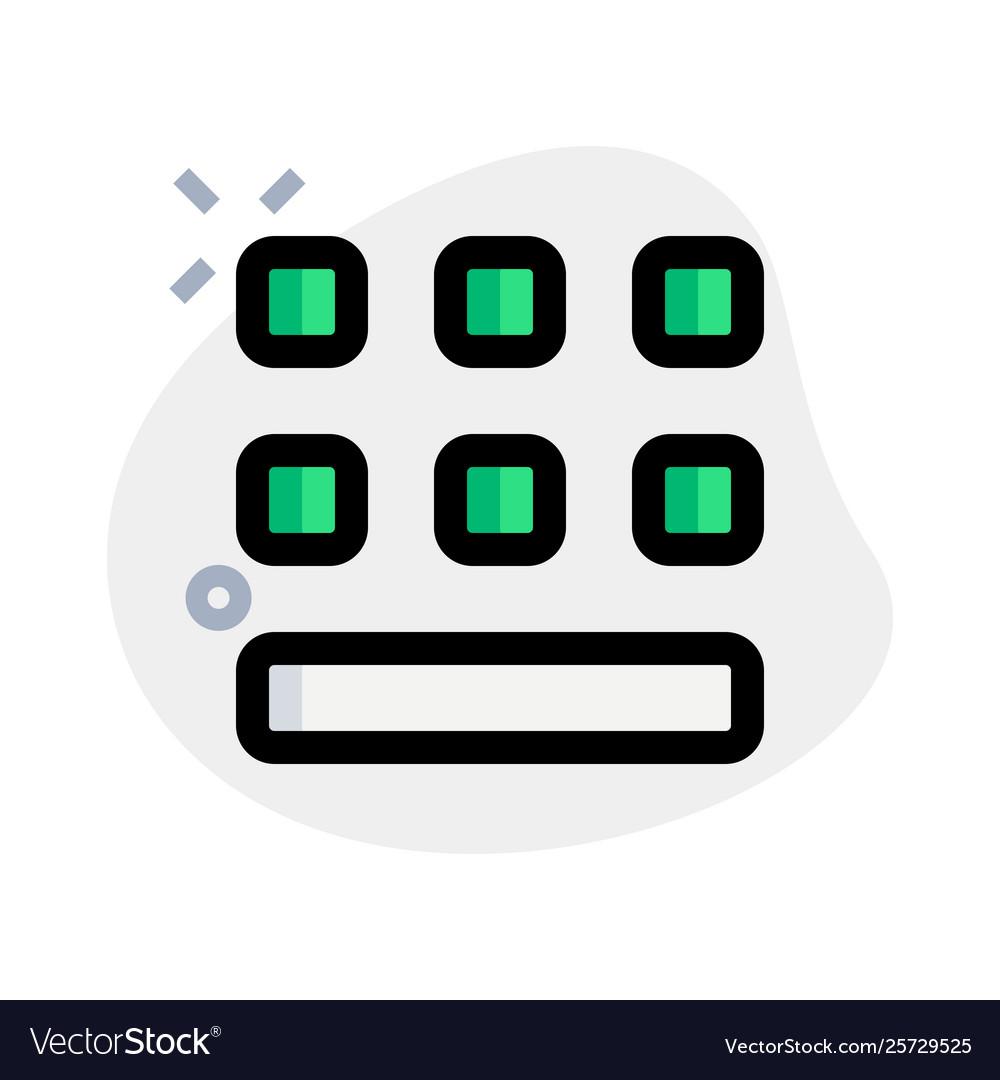 Bottom strip with upper square block keys