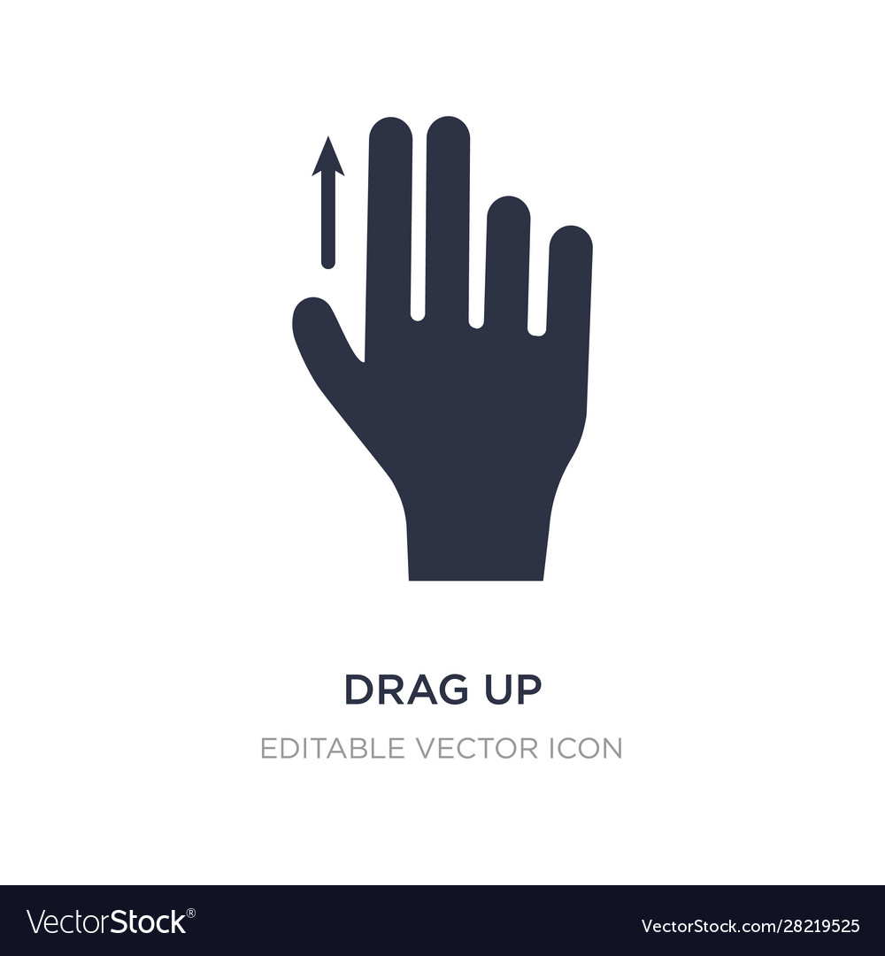Drag up icon on white background simple element vector image Drag up icon on white background simple element