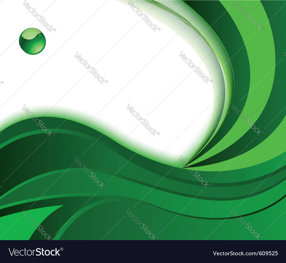 Green background with wave Royalty Free Vector Image