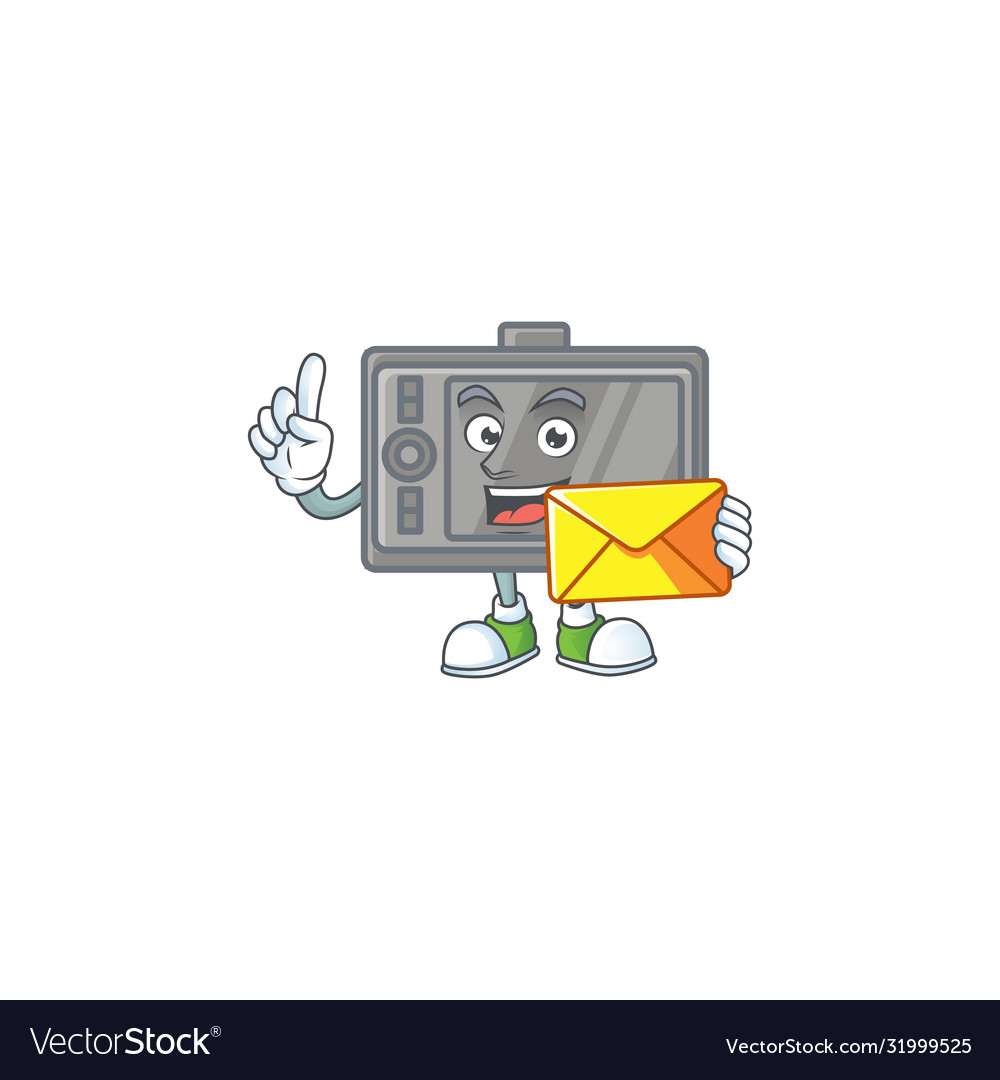 Happily wacom mascot design style with envelope