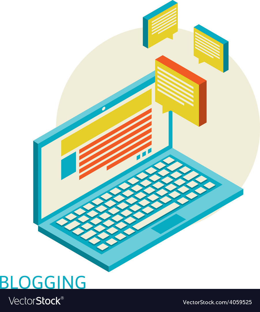 Isometric design modern concept of blogging