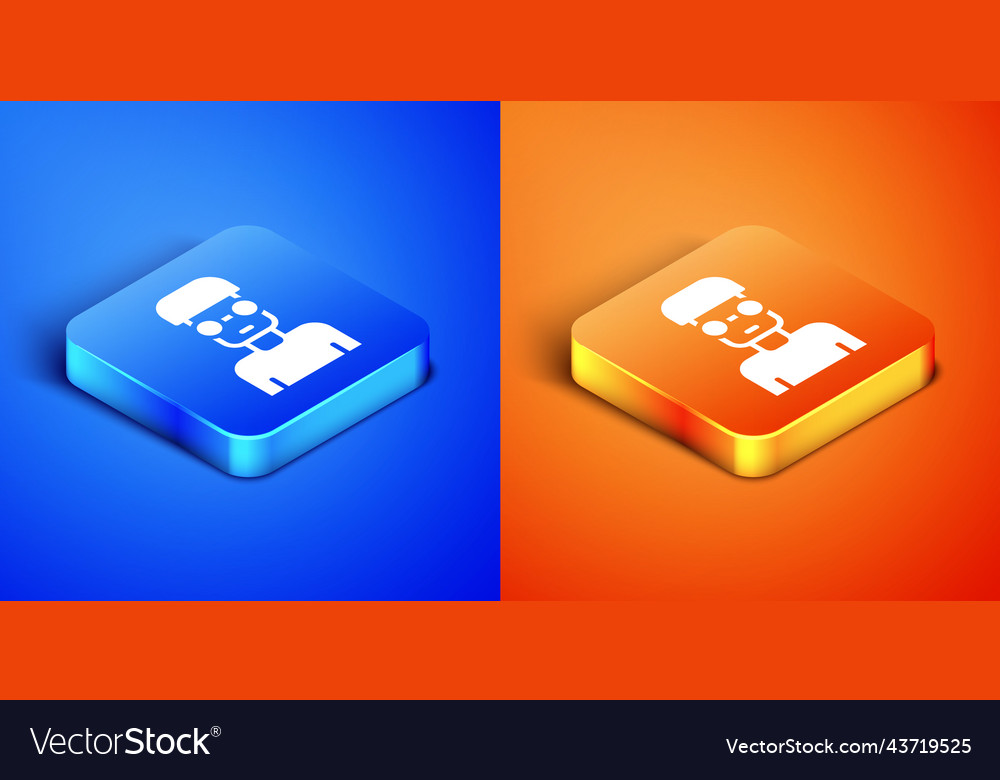 Isometric nerd geek icon isolated on blue vector image Isometric nerd geek icon isolated on blue