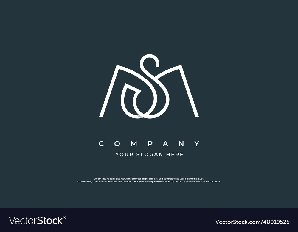 Letter sm logo or ms logo design template Vector Image