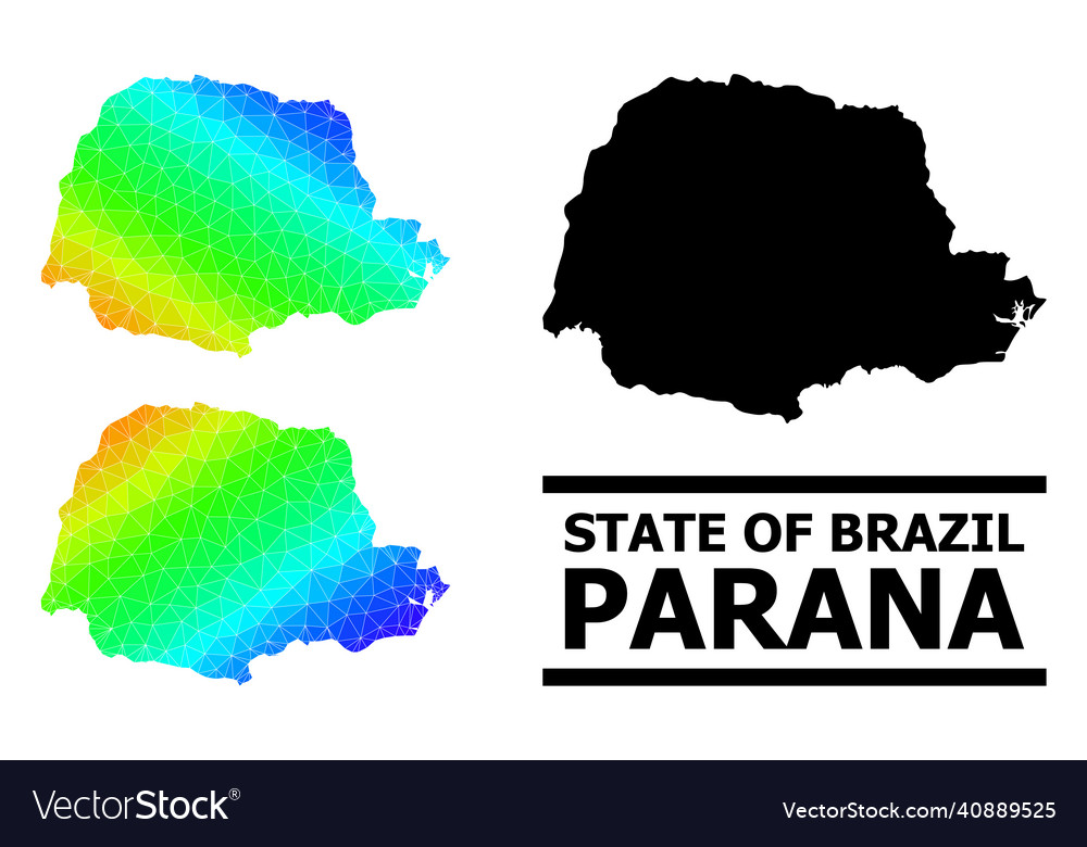 Lowpoly spectrum map of parana state with diagonal vector image Lowpoly spectrum map of parana state with diagonal