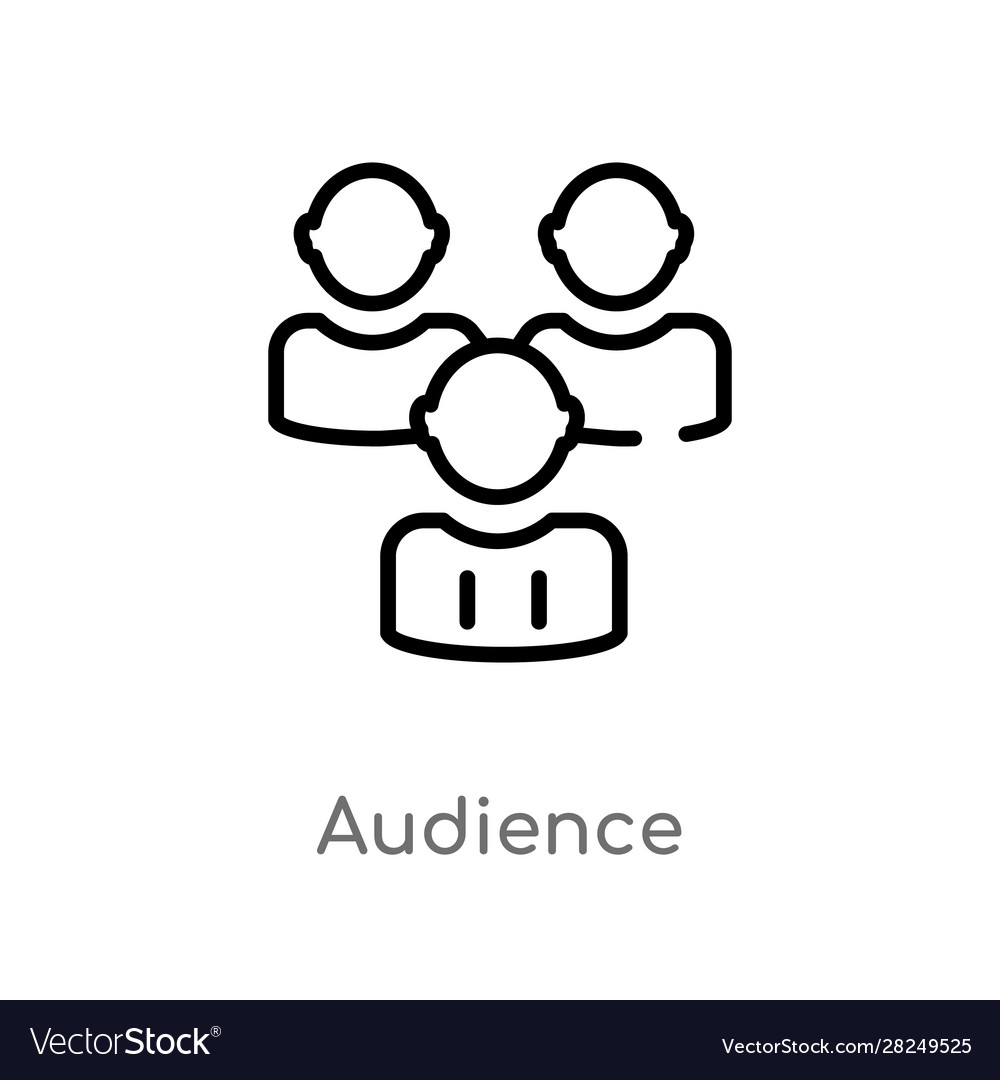 Outline audience icon isolated black simple line