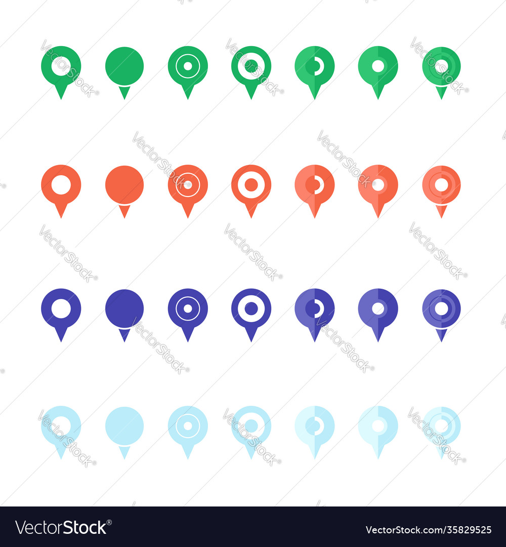 Pins for maps location symbol navigation Vector Image Pins for maps location symbol navigation