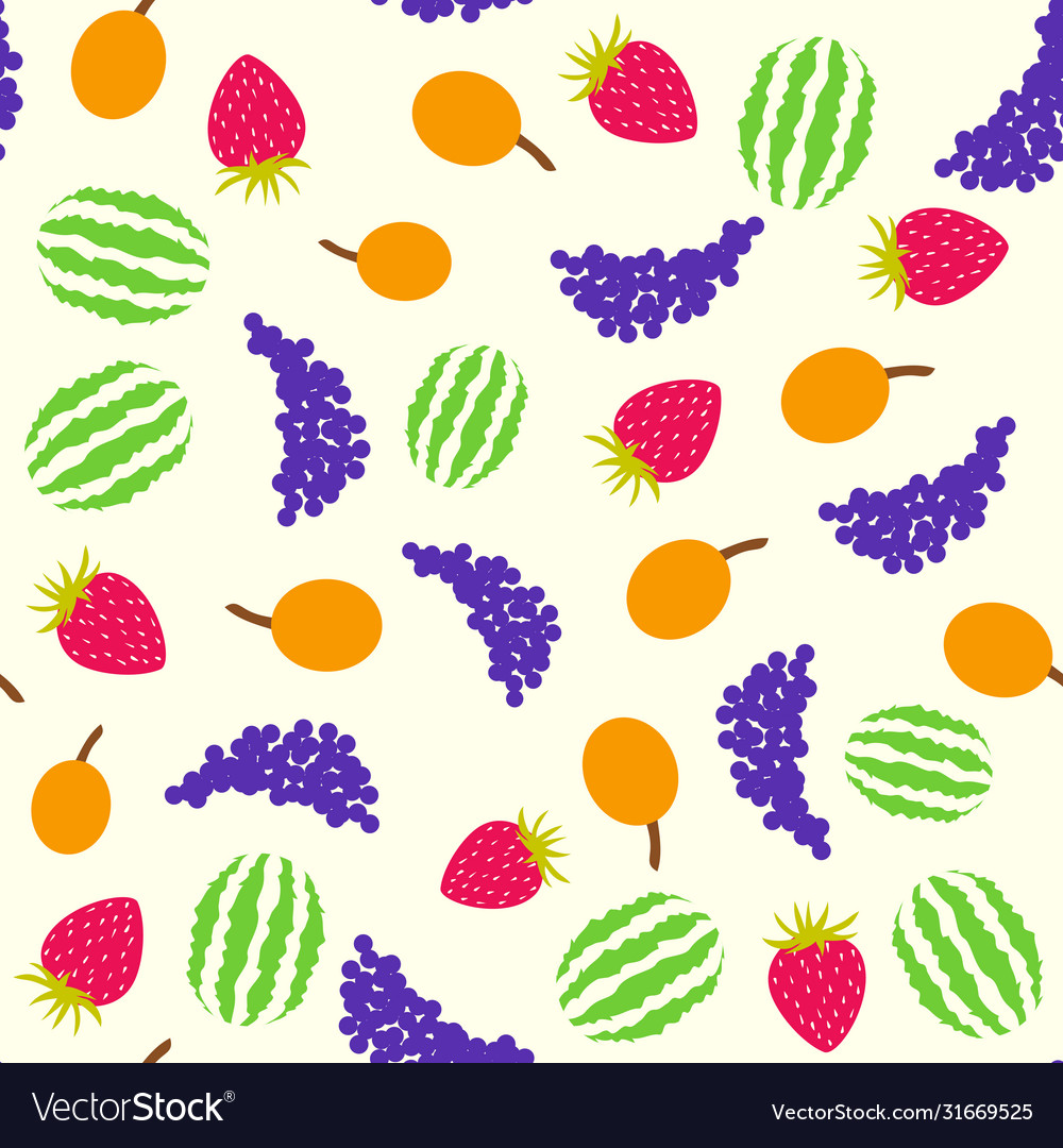 Seamless pattern with fruits icon grape
