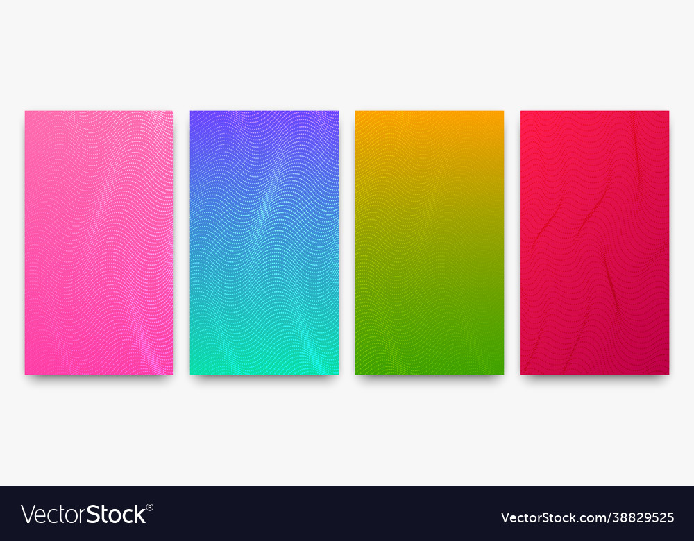Set halftone gradient backgrounds with dots vector image Set halftone gradient backgrounds with dots