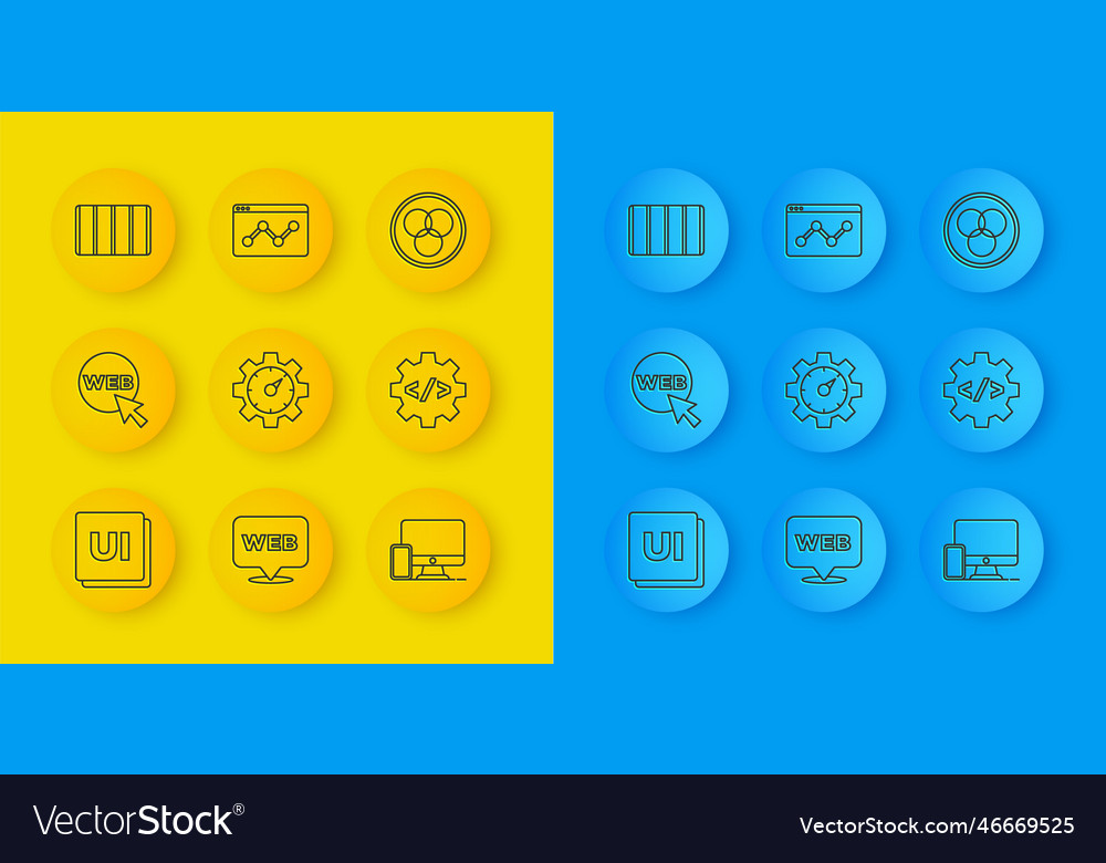 Stellen Sie Zeile ui oder ux Design Web und grafische Website vector image Stellen Sie Zeile ui oder ux Design Web und grafische Website
