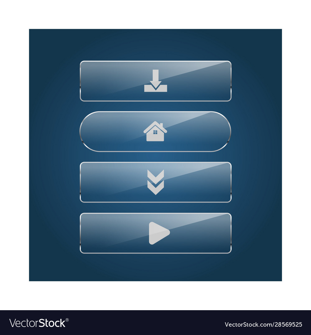 Set shiny glass web buttons image