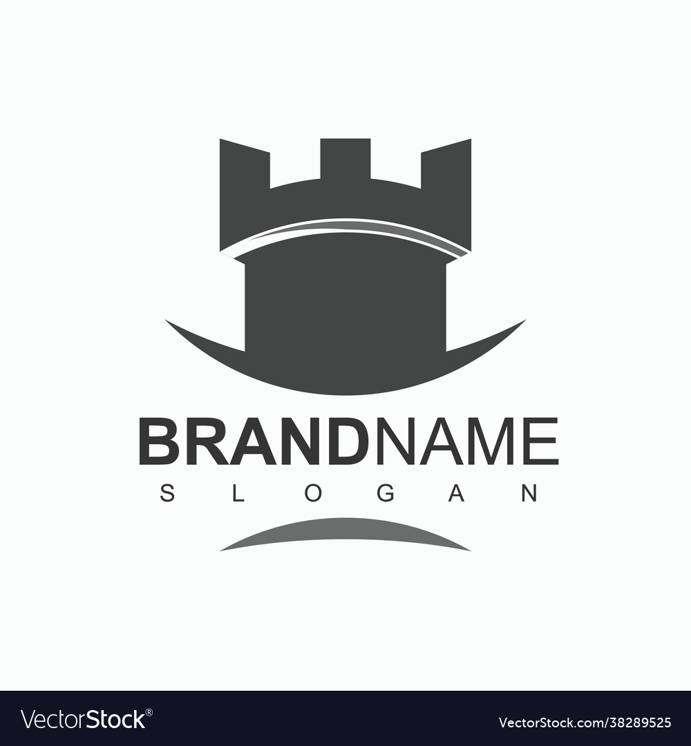 Strong castle logo design template Royalty Free Vector Image