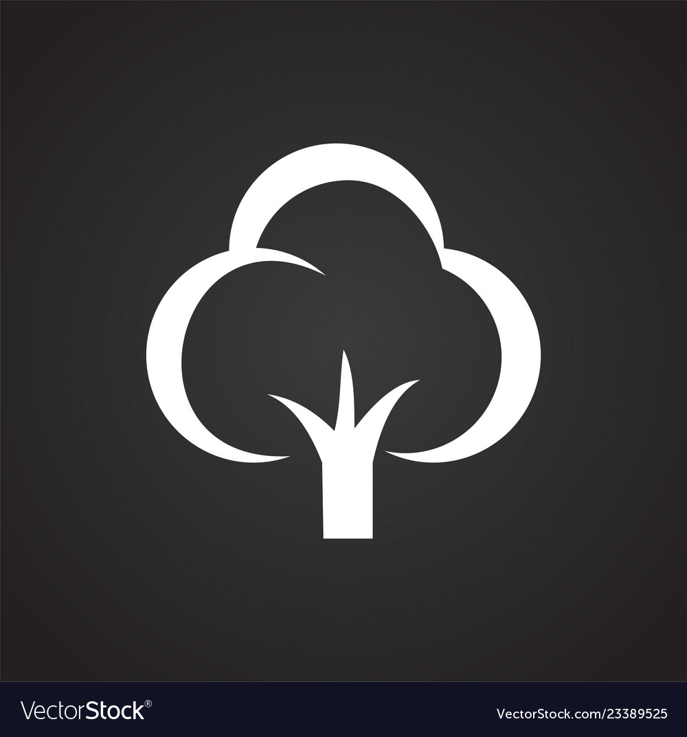 Tree icon on black background for graphic and web vector image Tree icon on black background for graphic and web