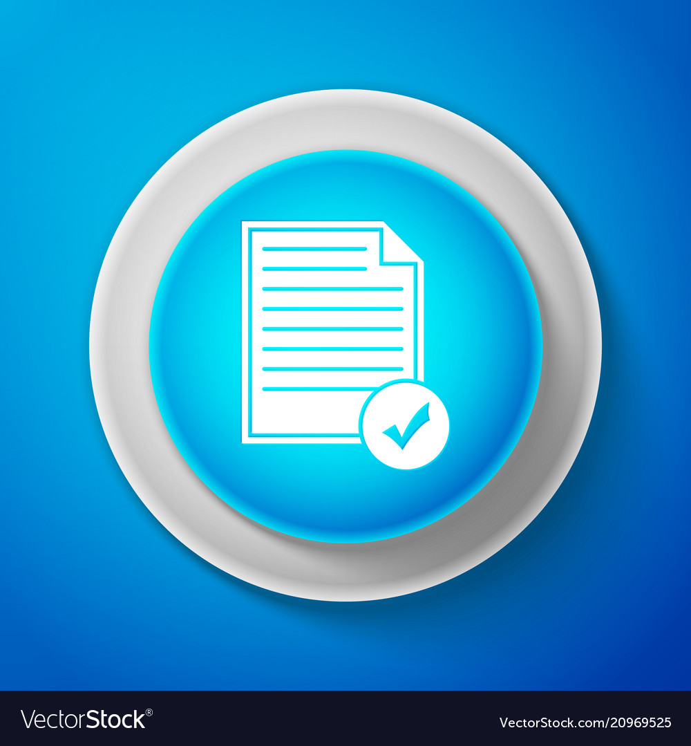 White document and check mark icon checklist Vector Image White document and check mark icon checklist