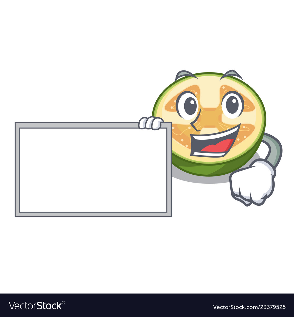 With board feijoa fruit in a cartoon basket
