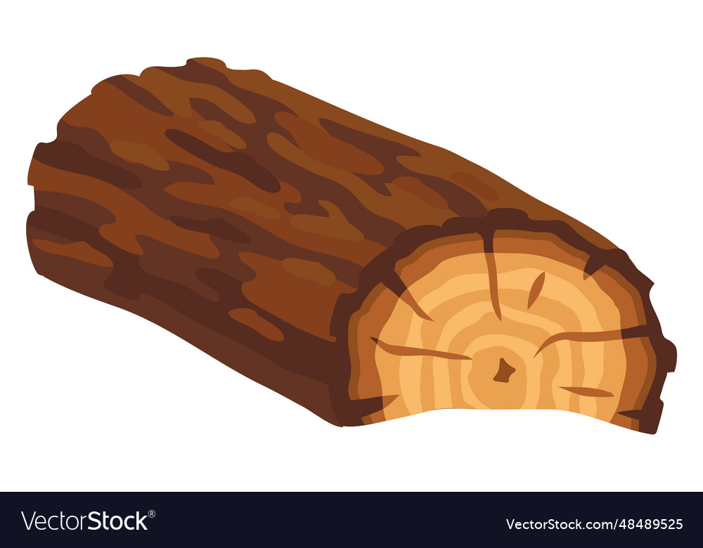 Wooden log cut cartoon icon lumber symbol