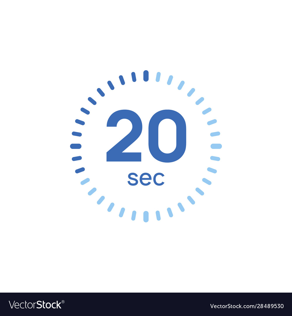 20 Second Timer Clock Sec Stopwatch Icon Vector Image