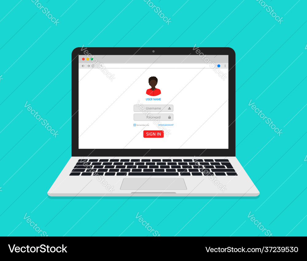 Account with login and password username Vector Image
