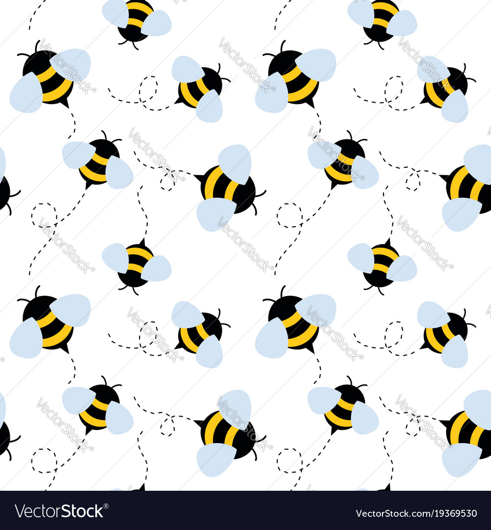 Bee Seamless Pattern - Honeycomb
