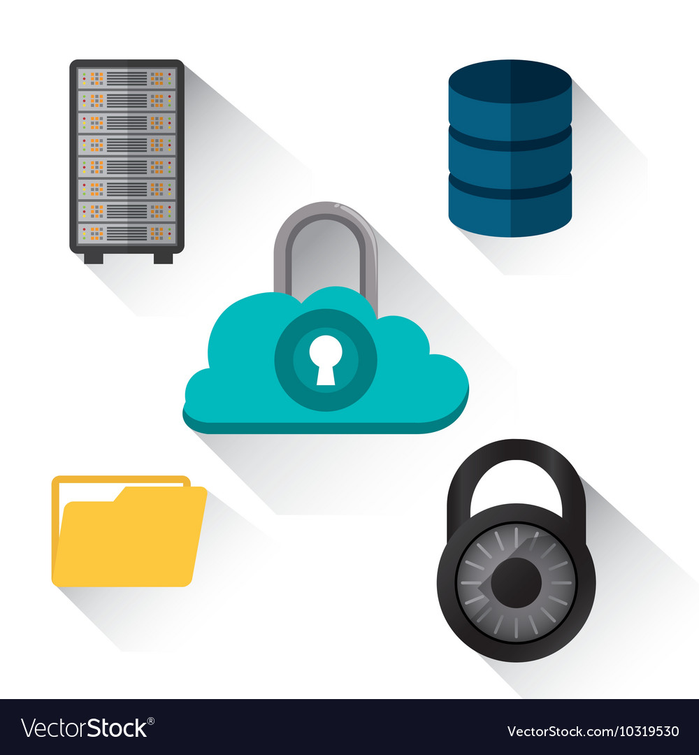 Cloud computing padlock web hosting design