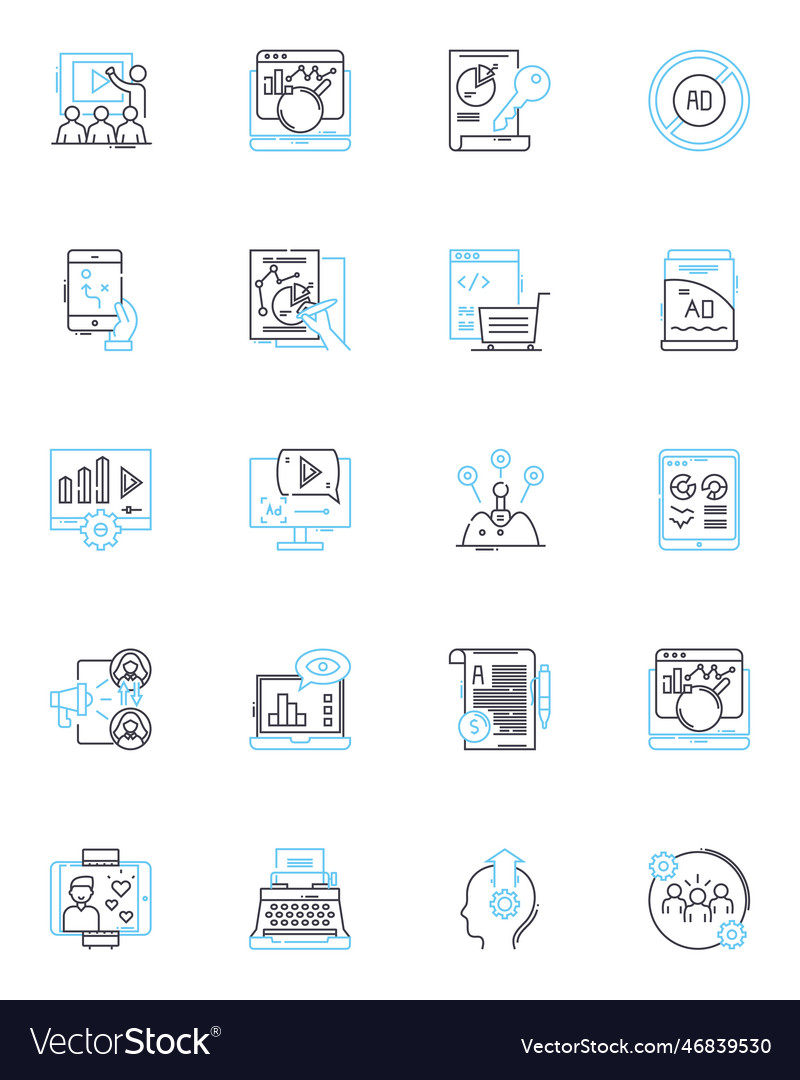 Communication and messaging linear icons set Vector Image Communication and messaging linear icons set