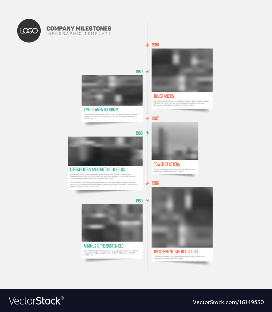 Company Timeline with Photo Placeholders