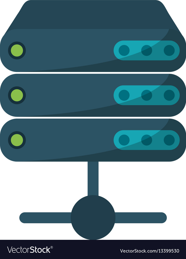 Data server technology system vector image Data server technology system