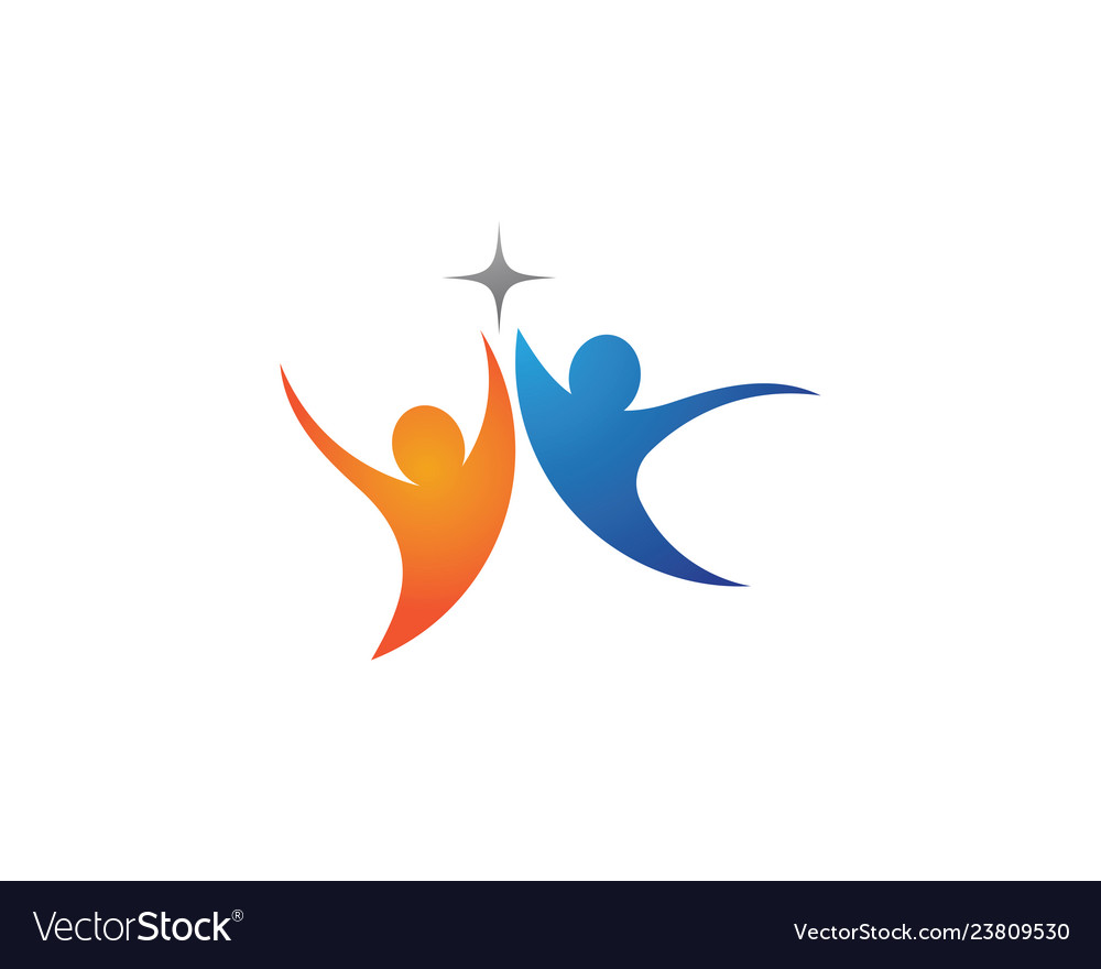 Human character logo sign Royalty Free Vector Image