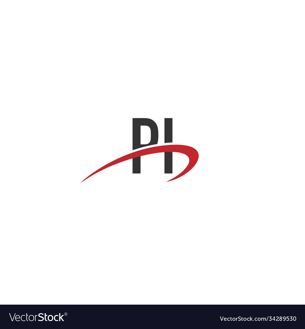 Initial letter pi linked swoosh monogram logo
