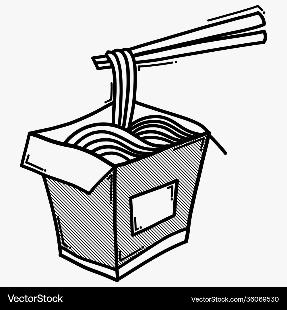 Noodle doodle icon drawing sketch hand drawn line Vector Image