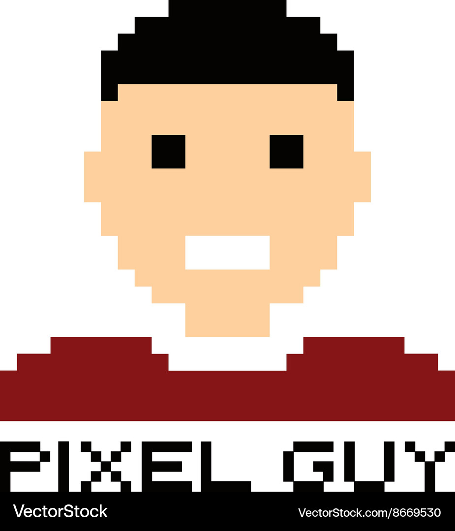 Pixel people theme avatar guy Royalty Free Vector Image