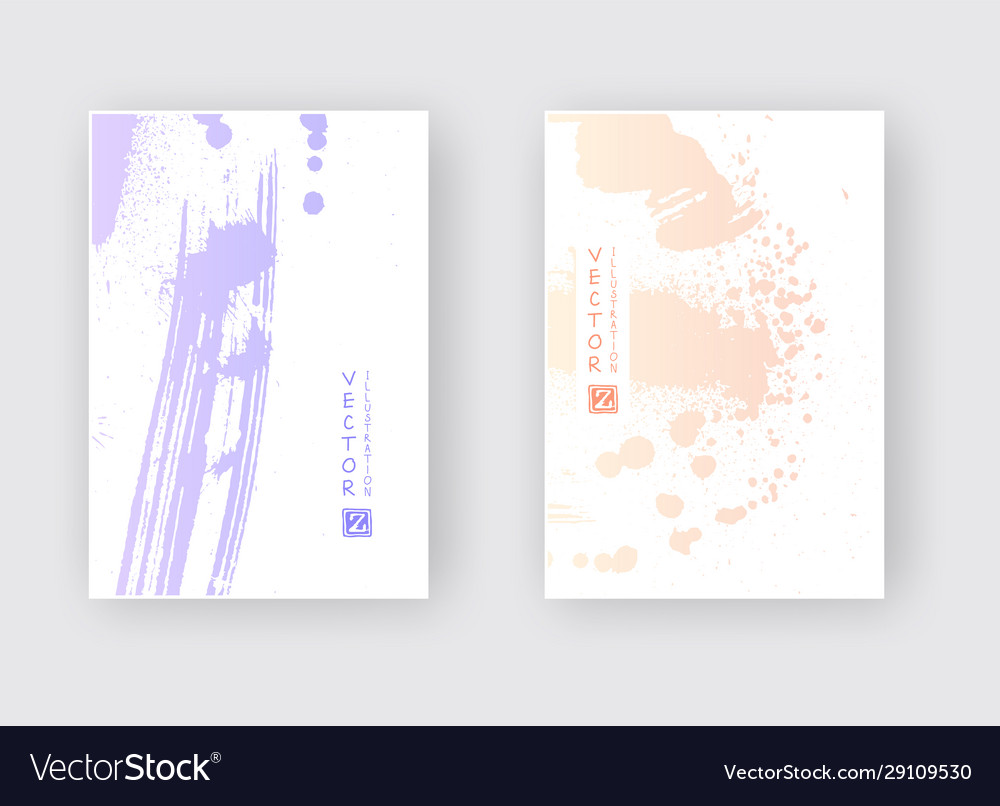 Purple coral gradient ink brush stroke poster vector image Purple coral gradient ink brush stroke poster