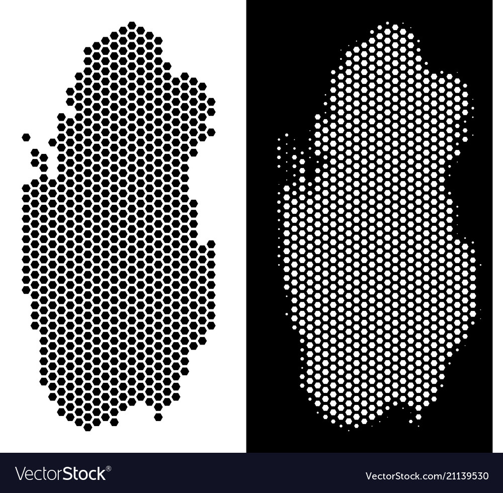 Qatar map hex tile abstraction